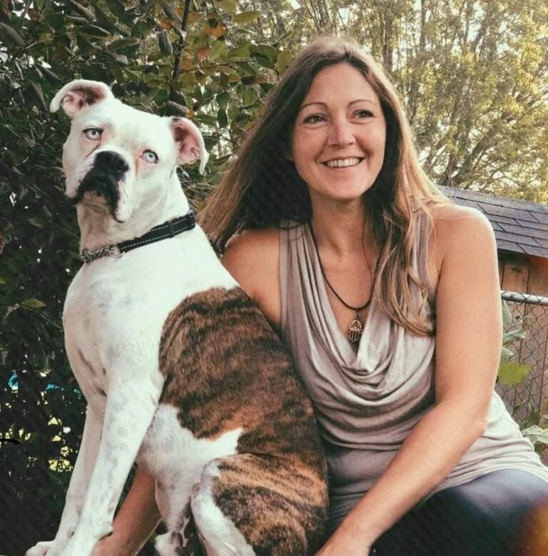 Stephanie, with her dog Doug